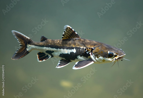 Freshwater catfish swimming...