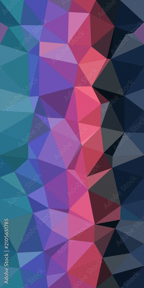 Fototapeta premium An abstract low-poly geometric polygon pattern in blue, purple, and pink with a modern, colorful depth effect, ideal for tech or creative backgrounds.