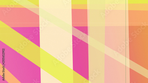 Konstfotografi Abstract geometric background with bold diagonal stripes in pink, yellow, and cream, creating a modern energetic mood with clean space for text