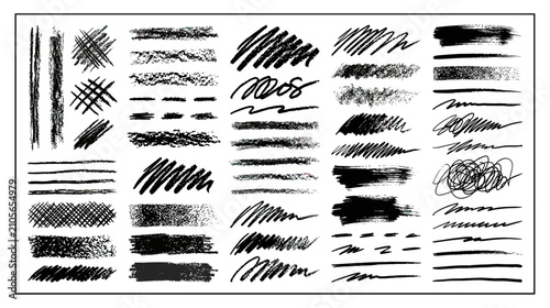 Tableau sur toile Abstract Hand Drawn Grunge Brush Stroke Collection