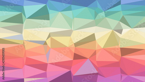Obraz na płótnie Colorful low-poly geometric background with pastel blue, green, yellow, pink and purple triangles, creating a modern, upbeat backdrop with flexible copy space