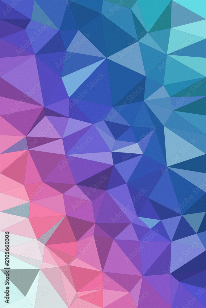 Obraz premium Abstract low-poly geometric shapes form a vibrant blue, purple, and pink pattern, creating a modern tech look suitable for posters, websites, or presentations.