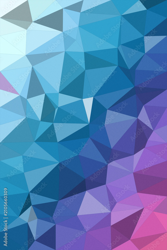 Fototapeta premium Abstract geometric low-poly pattern with faceted triangles blending blue, cyan, and purple tones, offering a modern tech feel and versatile backdrop for designs.