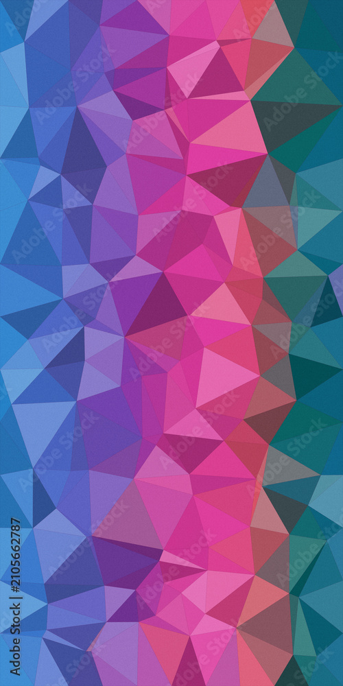 Fototapeta premium Abstract low-poly geometric shapes in vibrant pink, blue, and purple create a modern tech-style background with energetic mood and clean copy space.