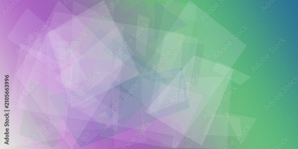 Obraz premium Abstract purple and green geometric shapes form a soft gradient backdrop, creating a calm, modern look ideal for tech, branding, or advertising layouts with copy space.