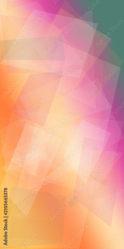 Obraz premium Abstract geometric background with soft pink, orange, and pastel gradients, creating a calm modern mood for banners, presentations, and marketing layouts.
