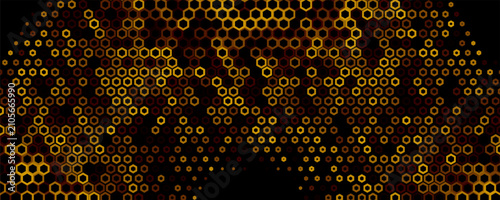 Canvas Print Hexagonal LED disco wall lights flash and shimmer in a continuous loop