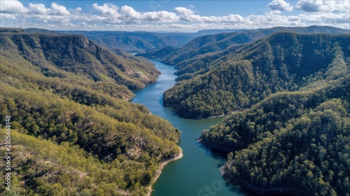 Green hills surrounding Warragamba Dam