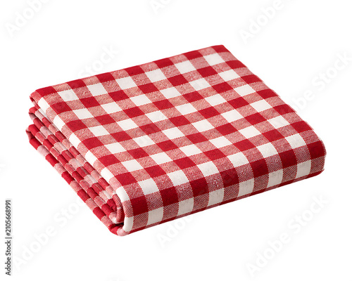 Folded Red and White Checkered Fabric