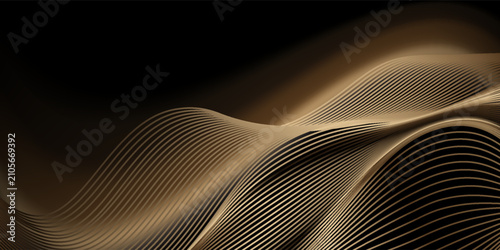 Abstract modern design black background with luxury golden elements vector