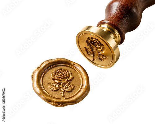 Wax Seal Stamp with Rose Design