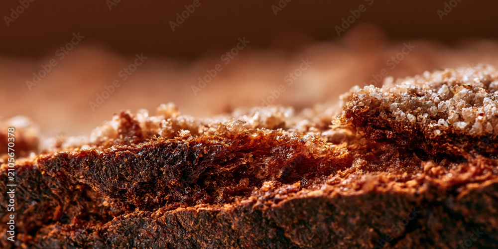 Fototapeta premium Close-up of a chocolate dessert with crumbled topping