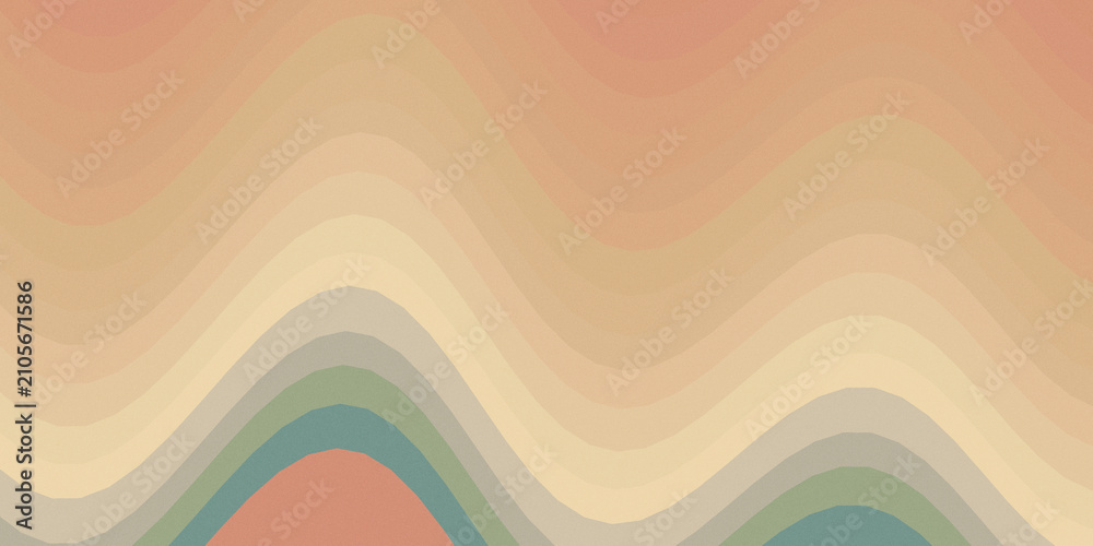Fototapeta premium Soft wavy pastel gradient background in peach, beige, and mint green with a calm, minimal mood, ideal for wellness branding, seasonal promotions, and UI backdrops.