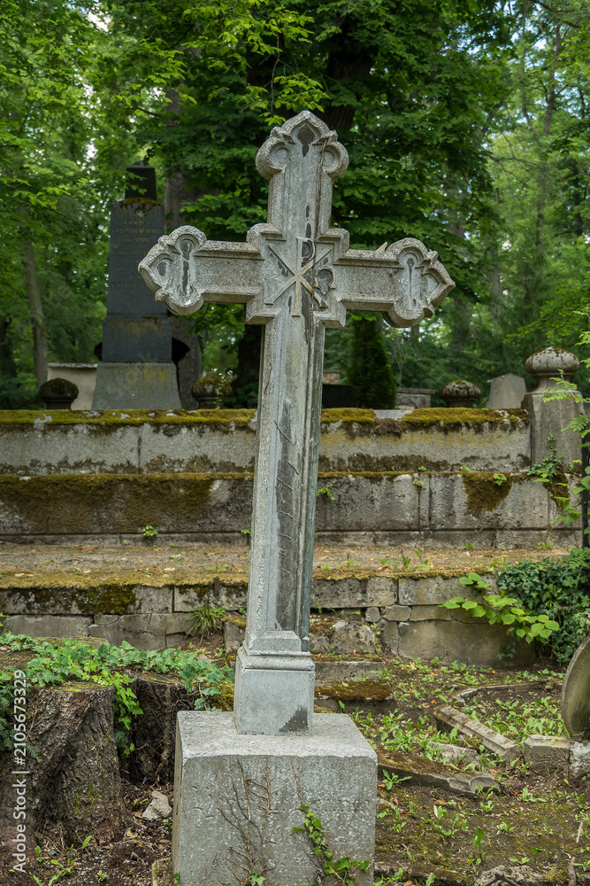 Obraz premium Friedhof, Grabstein, Statue 