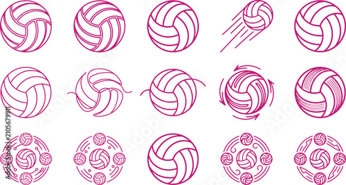 Breast cancer awareness vector bundle diverse pink ribbon volleyball designs for campaigns support graphics