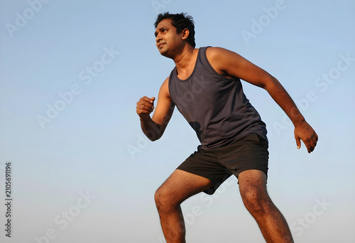 Indian man in athletic wear...