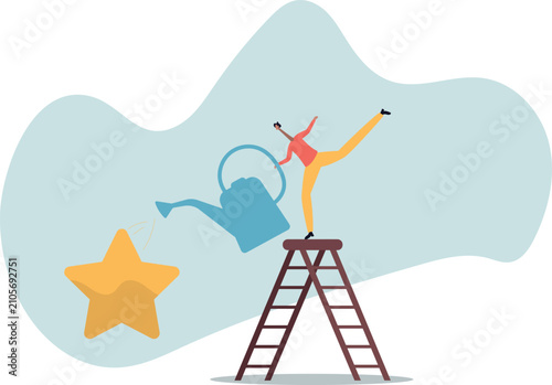 Foto Ambition or motivation to success or being excellence, aspiration and effort to improve,