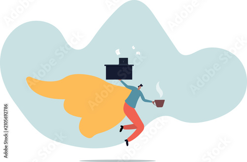 Foto Effective work, productive office effort or efficiency, human life and situation