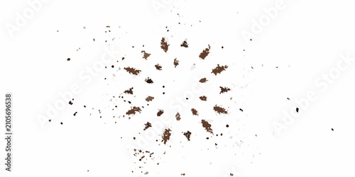 Foto Coffee grounds texture splatter on a white background a detailed abstract patter