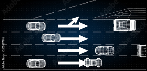 Road markings and traffic flow at an intersection in a city during daytime
