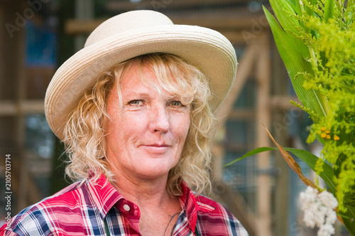portrait of female gardener