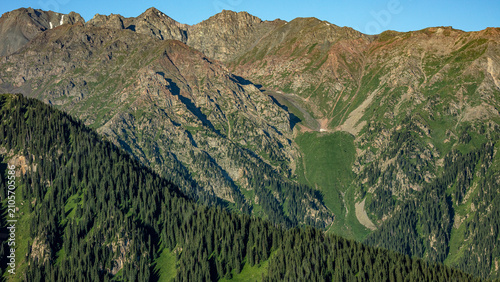 mountain landscape with blue sky and clouds