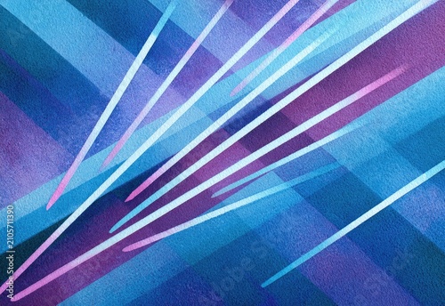 Abstract blend of blues and purples with intersecting light lines