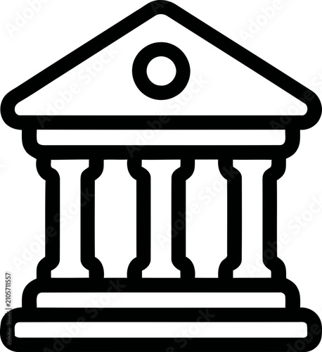 Photos Classical Architecture Building Facade Icon with Columns and Pediment