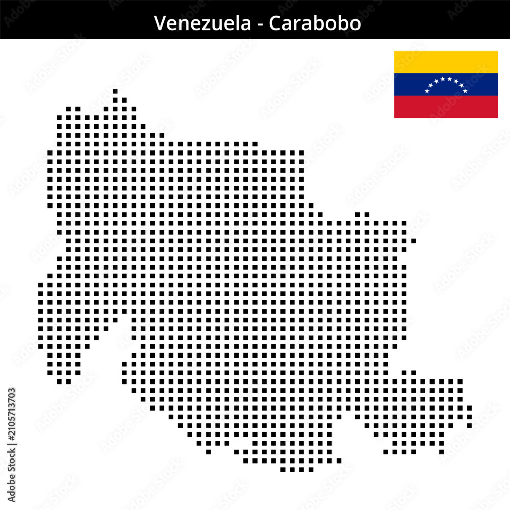 Obraz premium Map of Venezuela region Carabobo in medium size square dots