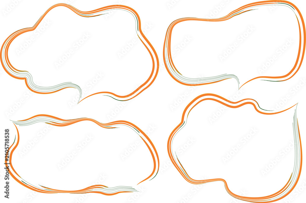 Fototapeta premium orange color decorative sketch design dialouge clouds