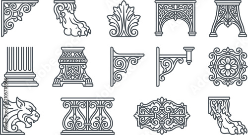 Ornate Architectural Decorative Elements Design