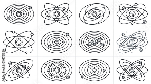 Fotografía Abstract Atomic Particle Orbit Design Collection.