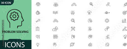 Photos Problem solving icon set strategy decision making and creative thinking concepts