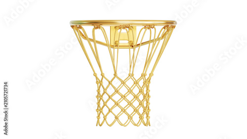 Photography gold basketball hoop 3D rendering