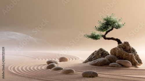Still water ripples calm around a lone tree