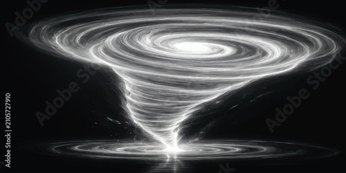 Canvas Print Abstract white energy tornado or galaxy swirl with abstract particles rotation b