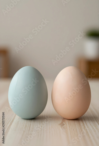 Two natural organic eggs, o...
