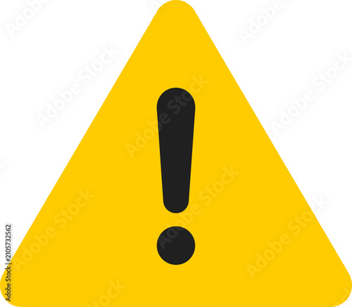 Yellow warning sign icon with exclamation mark