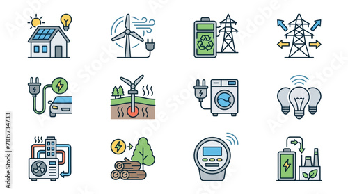 Tableau sur toile Corporate Infographic Illustrating Modern Renewable Energy Solutions and Smart E