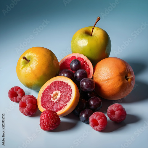 Mixed fresh fruits includin...