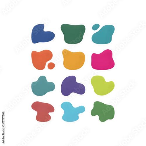 Premium Organic Sticker Die Cut Shapes for Branding Packaging and Scrapbook Vector Bundle