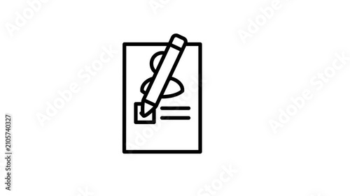 Person or guest attendance list signature animated icon. Checklist for accept, report, survey, organisation, verify of a person or group of people motion graphics. 4K video with alpha channel