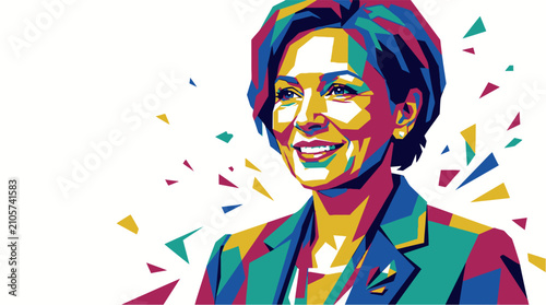 Cuadro en lienzo Smiling Business Woman Portrait Closeup.