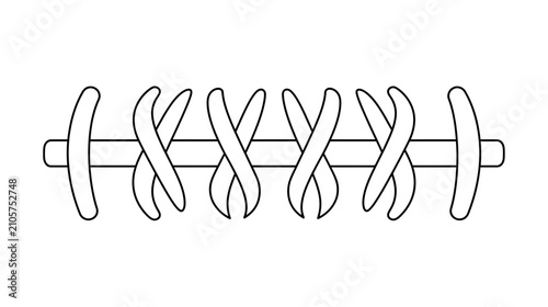 Bild auf Leinwand Line Art of Sports Ball Lacing Detail