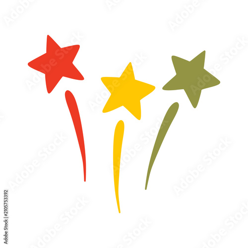 Colorful bursting stars celebrating event success