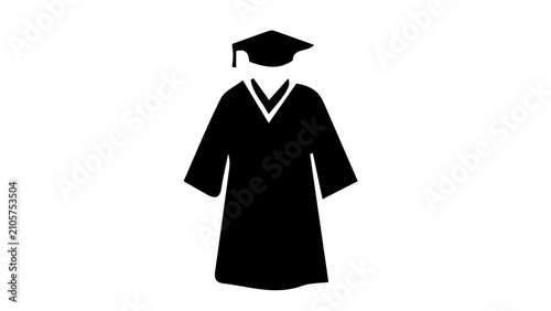 Εκτύπωση καμβά Graduation gown and mortarboard cap icon