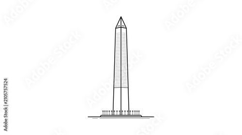 Fotografija Monolithic Tower Landmark Illustration