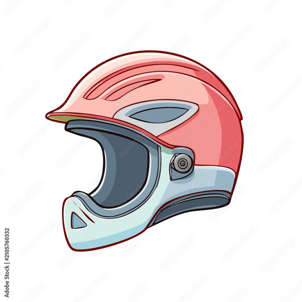 Obraz premium Bright Pink Motorcycle Helmet for Extreme Sports Safety and Style