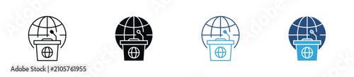 Fotografie Global Conference Icon Set