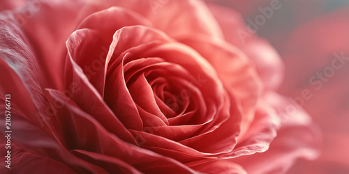 Close-up of a vibrant red rose with soft focus background
